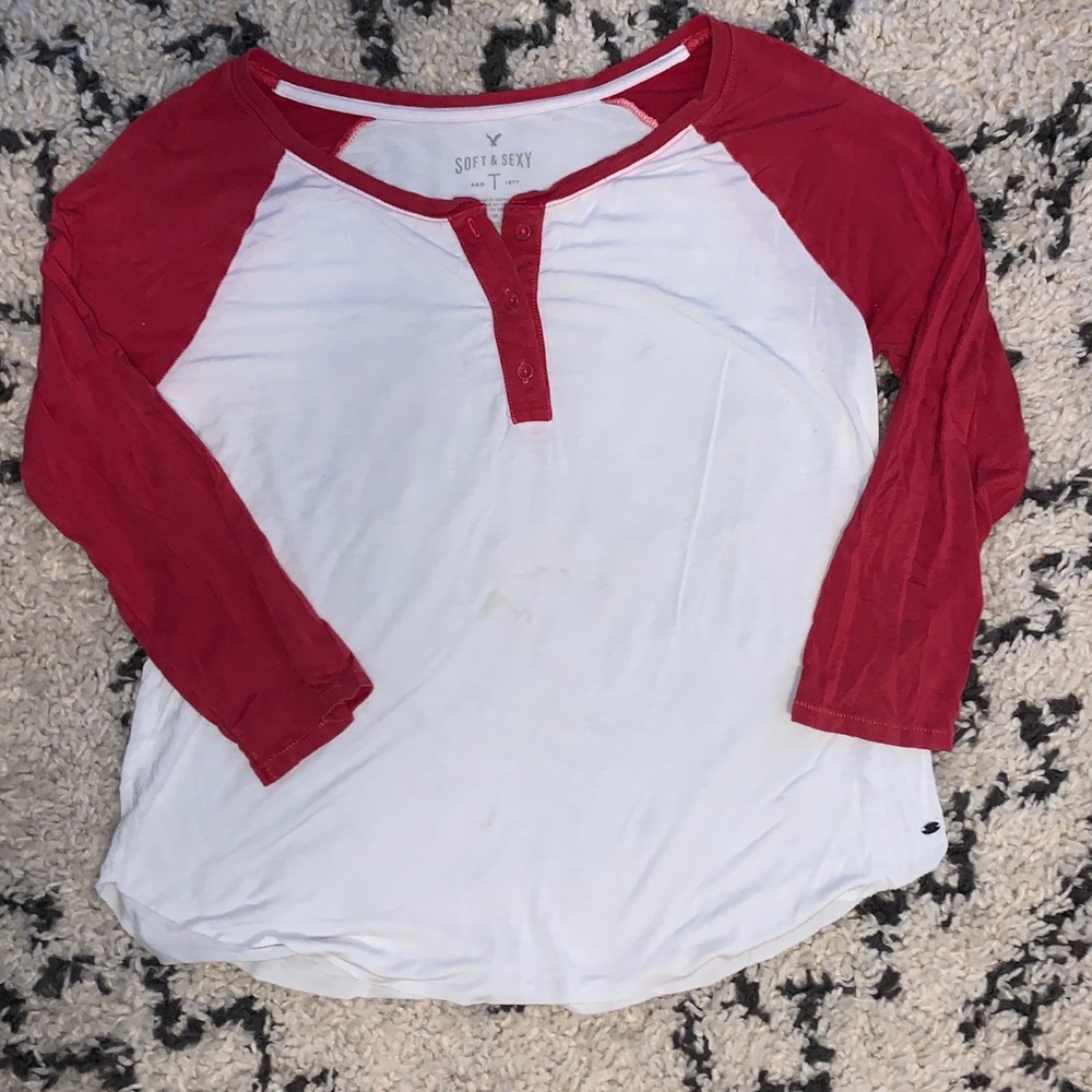 AEO soft & sexy Henley style baseball T
